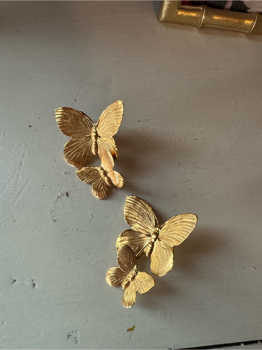 Jennifer Behr Gold Double Papillon Butterfly Earrings - Picture 6 of 7
